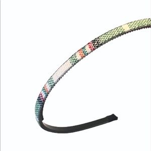 Skinny Green Plaid Headband